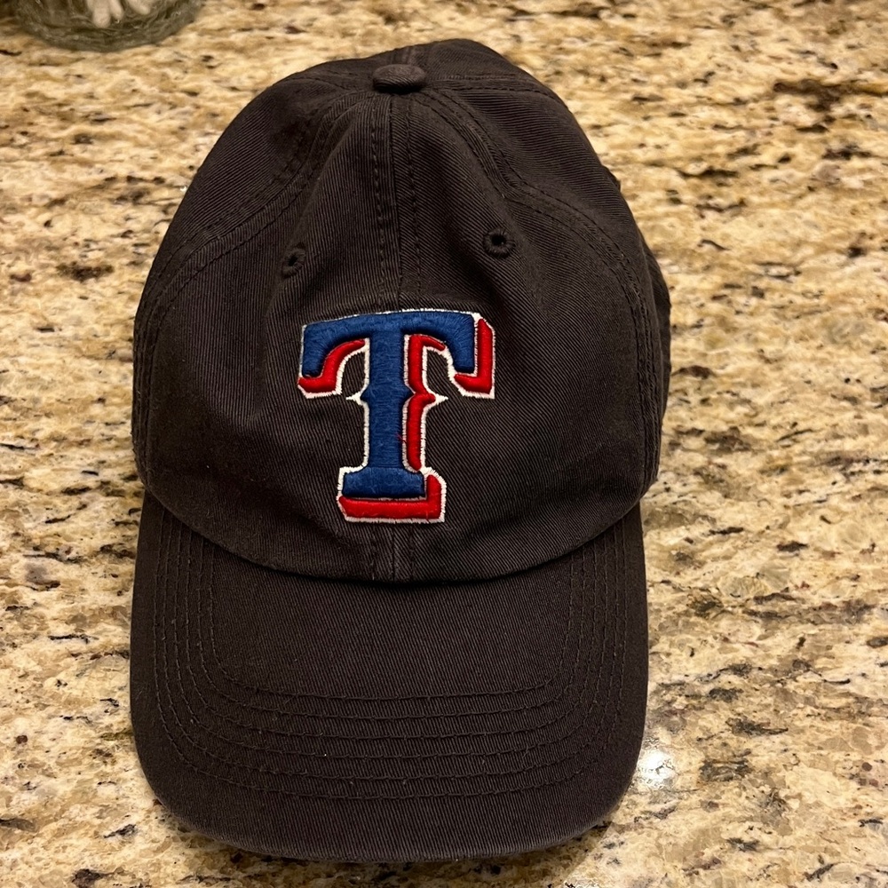 Dark Gray Texas Rangers Cap with Red and Blue T Logo